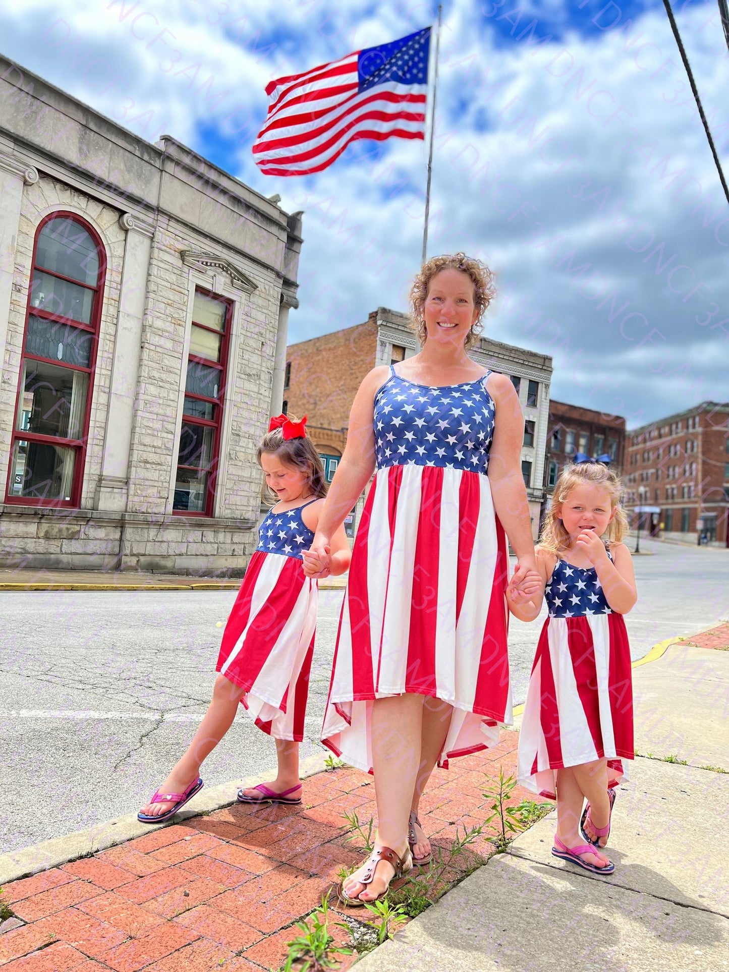 RTS: Mommy and me High Low Flag Dress
