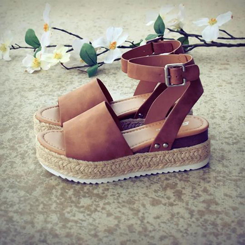 RTS: Whitney Wide Strap Wedge Sandal