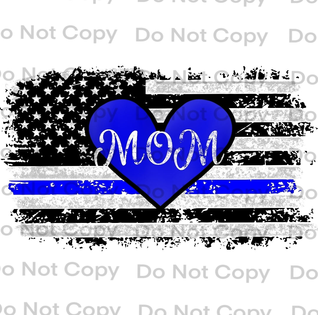 Police Mom Distressed Flag