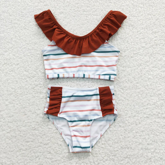 RTS: striped two piece swimsuit